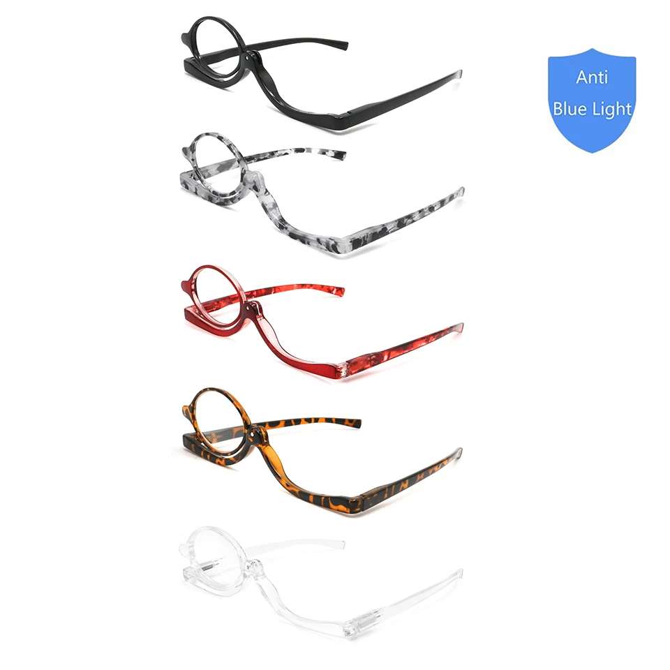BEGREAT Blue Light Blocking Makeup Reading Glasses Magnifying Flip Down Cosmetic Readers for Women with Spring Hinge