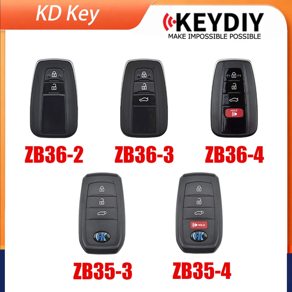 2PCS KEYDIY Key ZB36-2 ZB36-3 ZB36-4 ZB35-3 ZB35-4