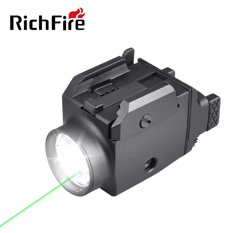 Richfire Multifunctional Tactical LED Flashlight White & Laser 2 in 1 Magnetic Charging 1000LM Light for Hunting Training