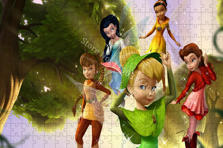 Tinkerbell Jigsaw Puzzle giocattoli educativi per bambini 300/500/1000 pezzi personaggi dei cartoni animati Disney Puzzle gioco intellettuale