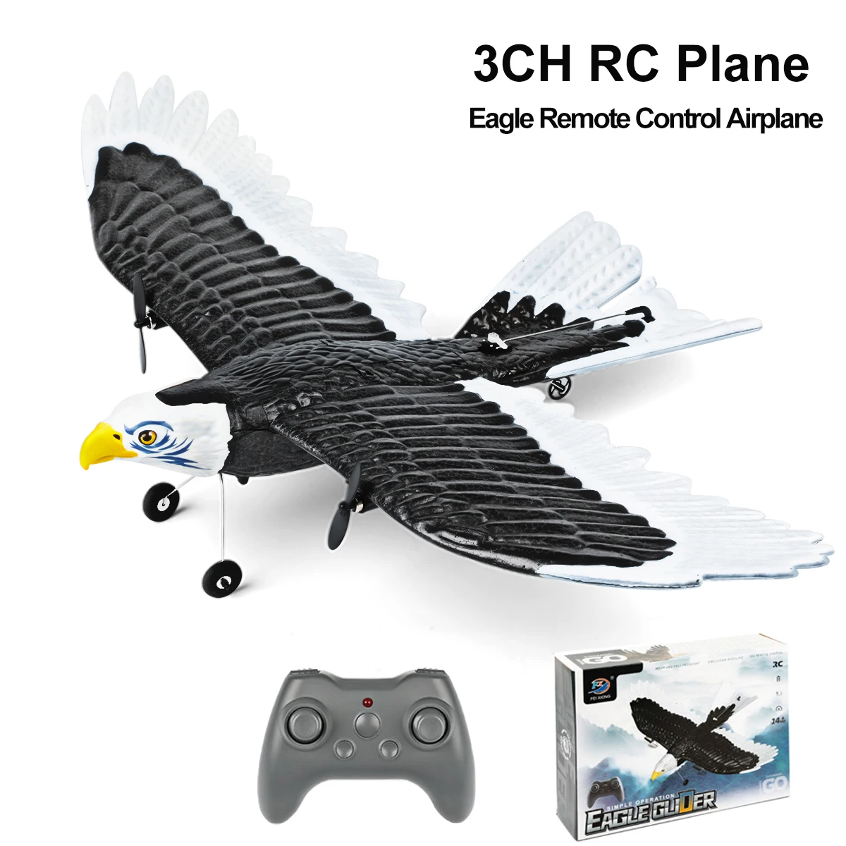 3CH Eagle RC Plane FX9651 Remote Control Airplane 578mm Wingspan 360° Rotate EPP Foam Aircraft Toys for Children Boys