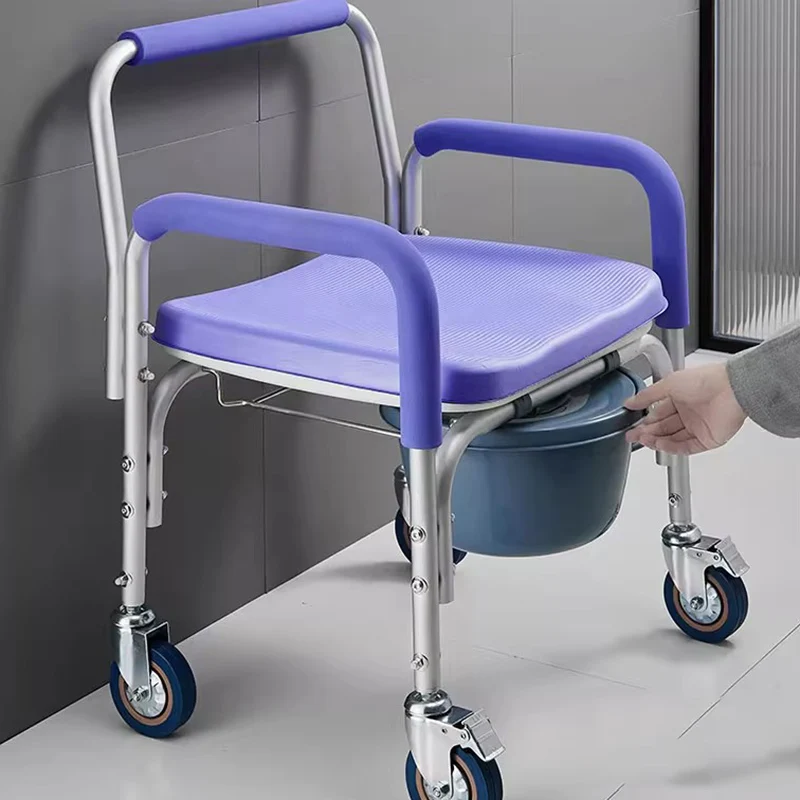 كبار السن قعادة الحمام كرسي دش المرحاض خطوة عجلات البراز الطبي في الهواء الطلق المعاقين مصمم Cabeceros أثاث ما بعد الحداثة #6