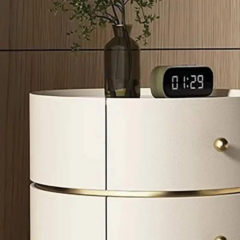 Modern Design Table Aesthetic Night Storage Unique Bedside Cabinet Luxury Round Comodini Camera Da Letto Bedroom Furniture