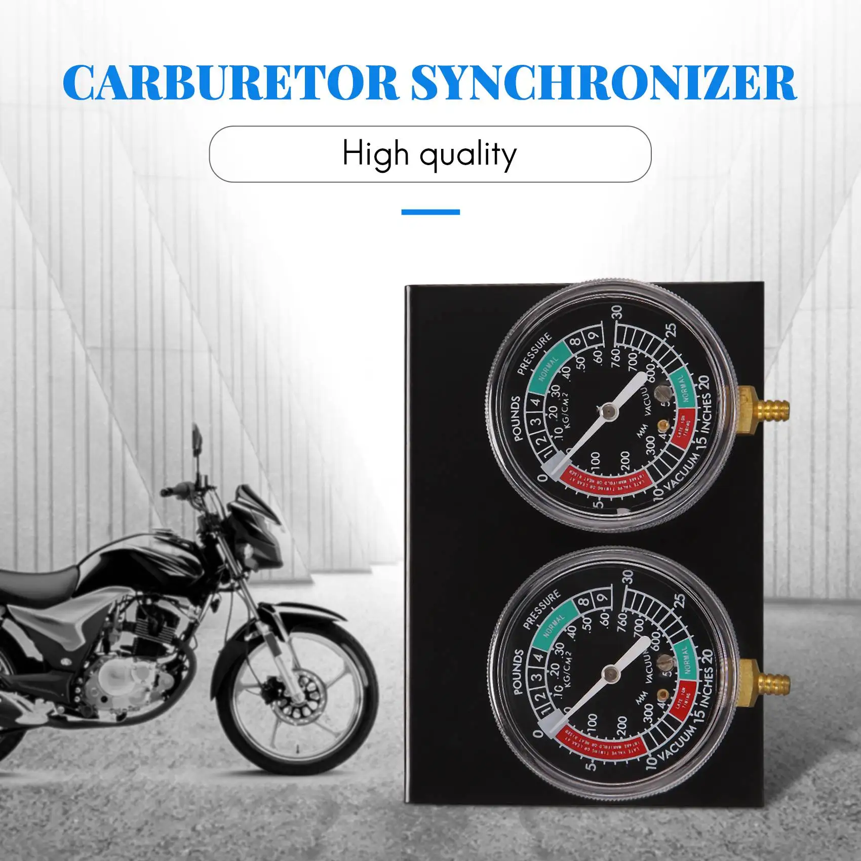 Compatible 1set Motorcycle Carburetor Synchronizer Vacuum Gauges Tool Carb Vacuum Gauge Balancer for Yamaha/Honda/Suzuki Black