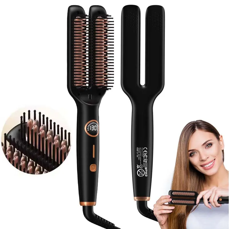 

Выпрямитель для волос, расческа с двойным нагревом, быстрый нагрев, выпрямитель, расческа, электрическая щетка для волос, выпрямитель для домашнего салона