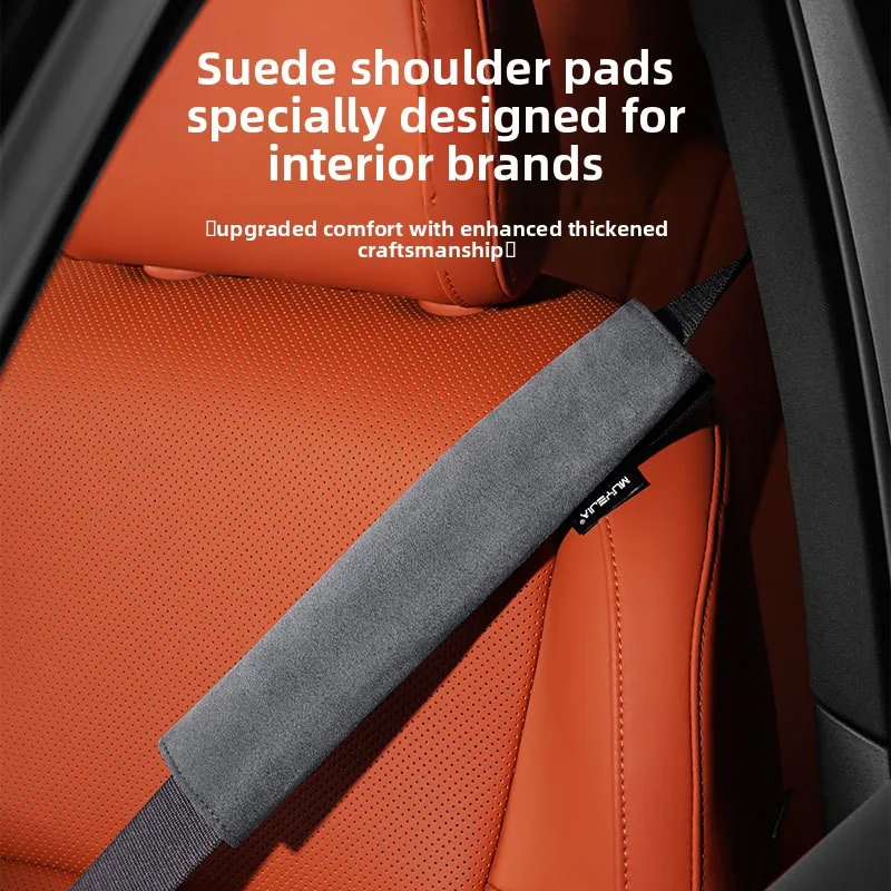 

Car seat belt protector suitable for all seasons, made of suede fabric, with a lengthened strap to prevent neck discomfort