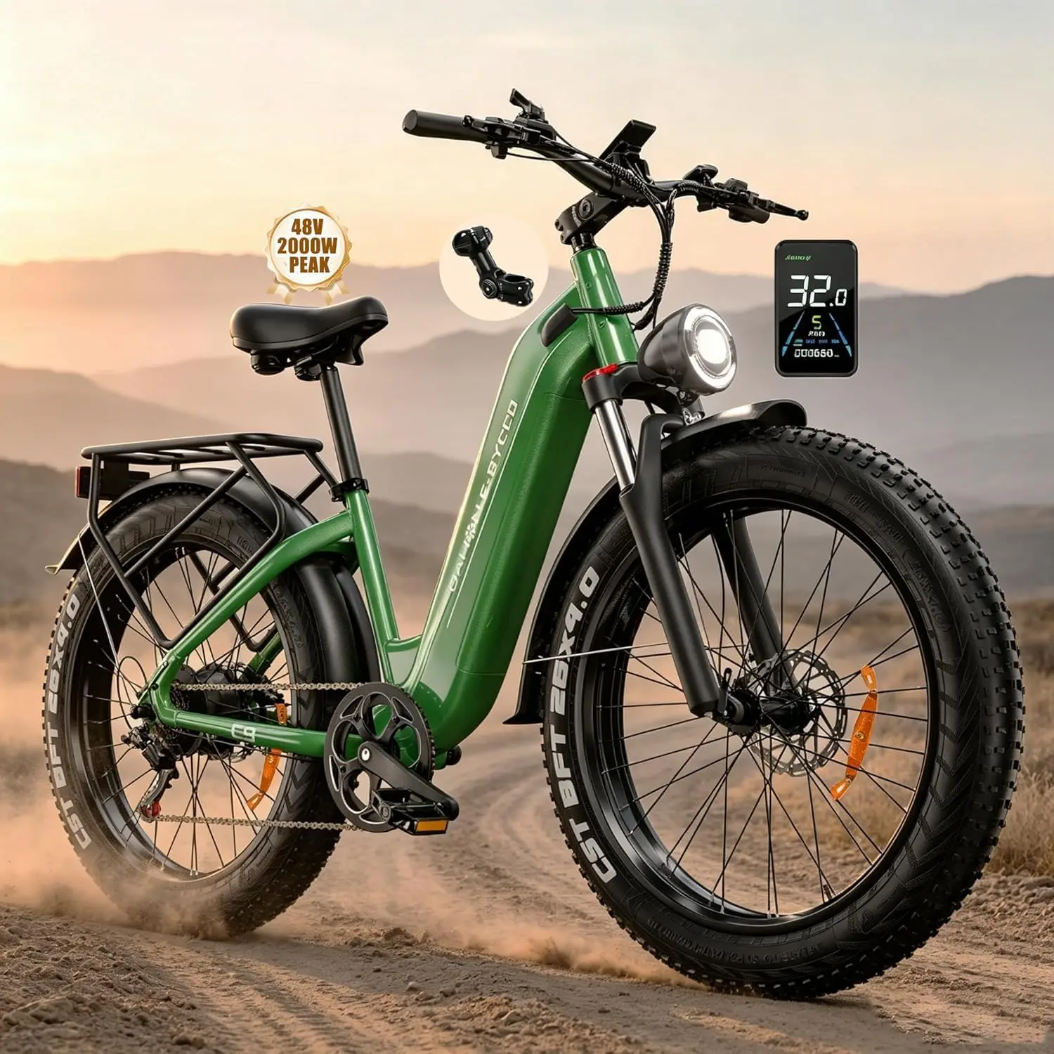 2000W Ebike Adults 48V 20AH Torque Sensor 34MPH 90Miles 26