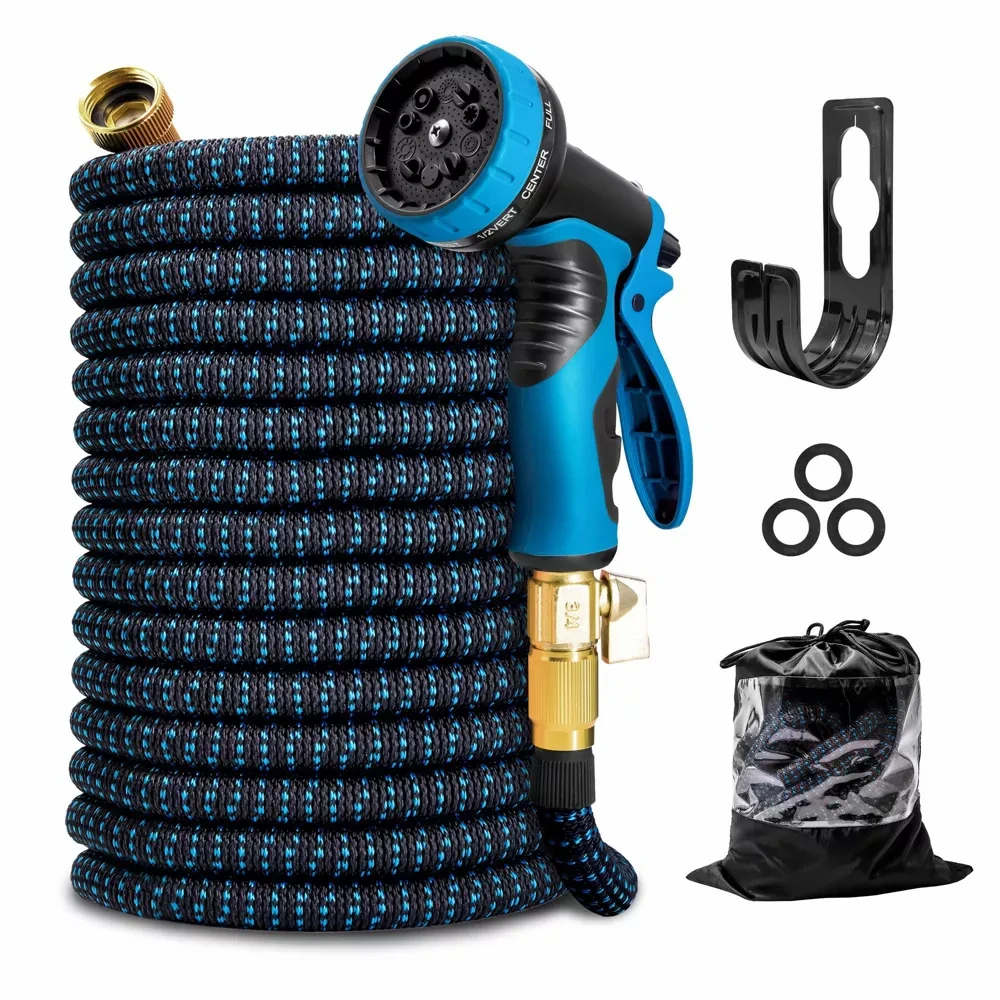 

Expandable Garden Hose with Nozzle,3/4" Outdoor Lightweight Expanding Water Hose with Solid Brass Connector,No-Kink,Flexible