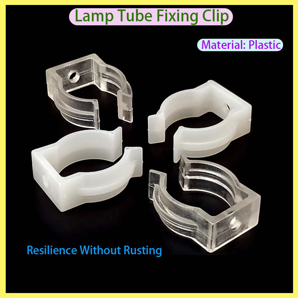 

LED Circular Neon Light Fixed Clip Plastic T5 T6 T8 High-quality Transparent White Connector