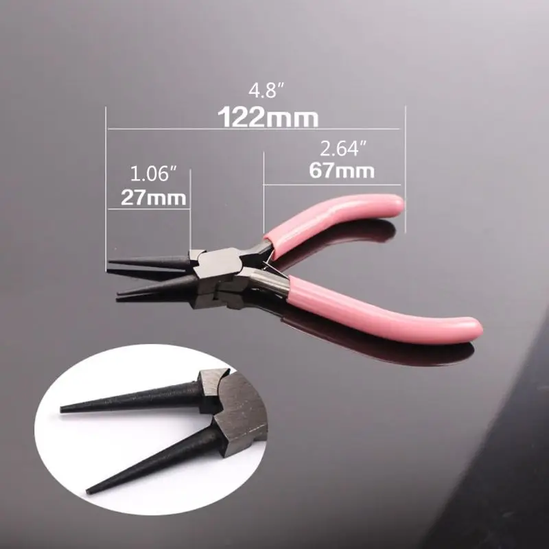 F92C 3pcs Pinza per gioielli Set gioielli facendo pinze a naso rotonda a naso lungo