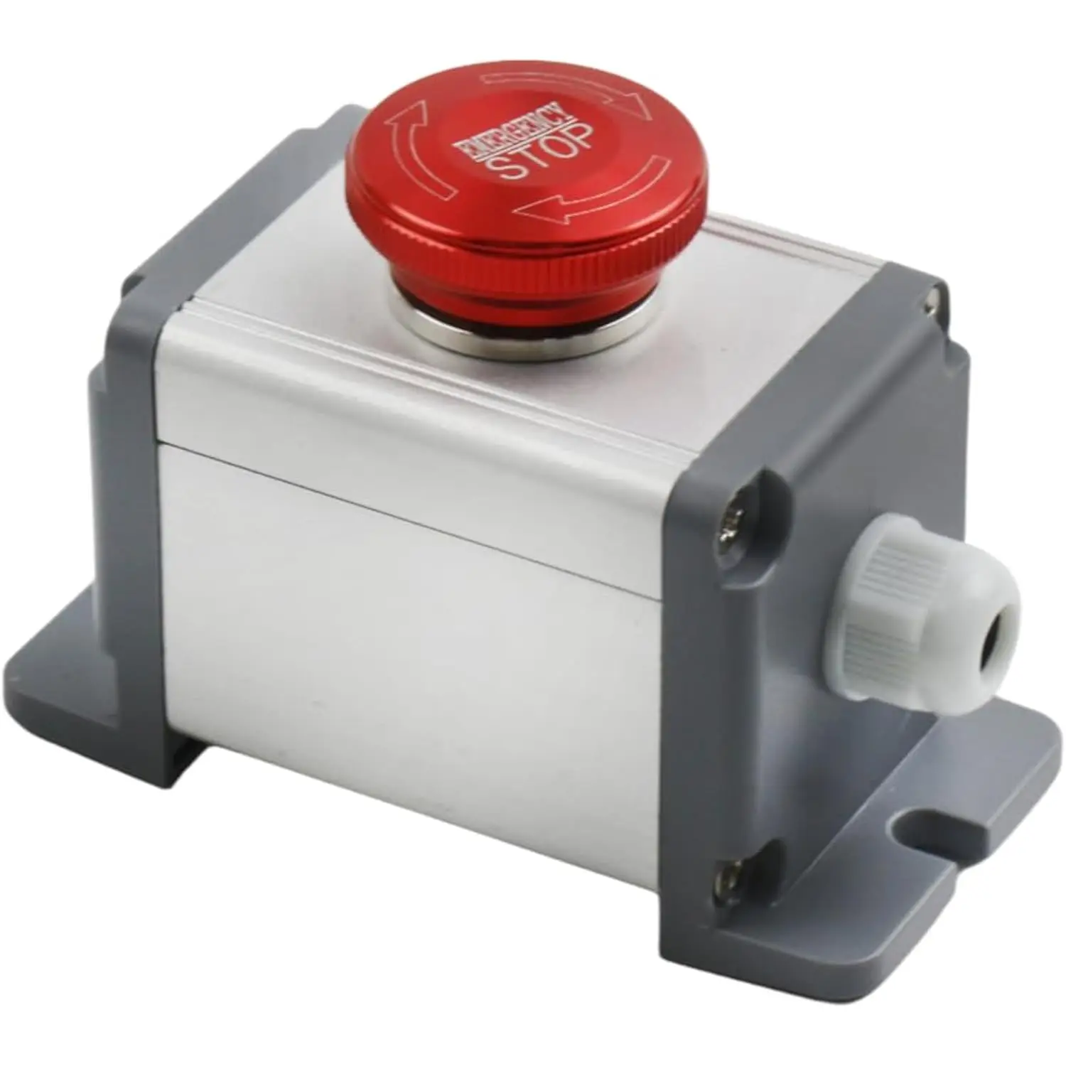 Emergency Stop Button Switch 22mm 12-220V 1NO/1NC Stainless Stainless Steel Metal Latching Push Button Switch Shut Off Switch