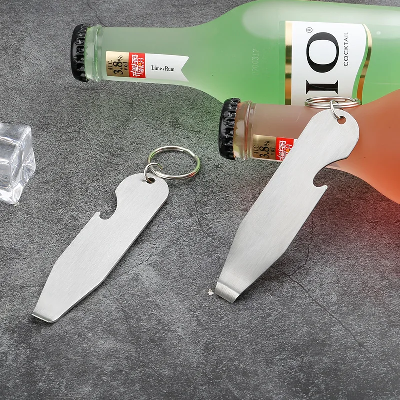 Portable Stainless Steel Bottle Opener with Keychain, Custom Logo for Promotion Gift