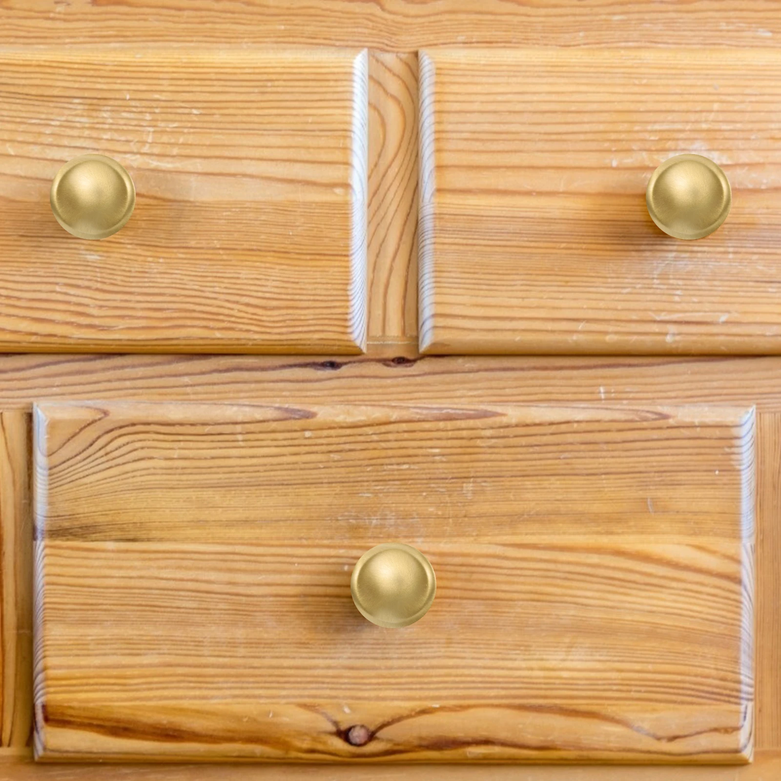 

2 Pcs Furniture Handle Modern Door Cabinet Handles Knobs for Dresser Dressing Table Brass Golden Drawer Pulls