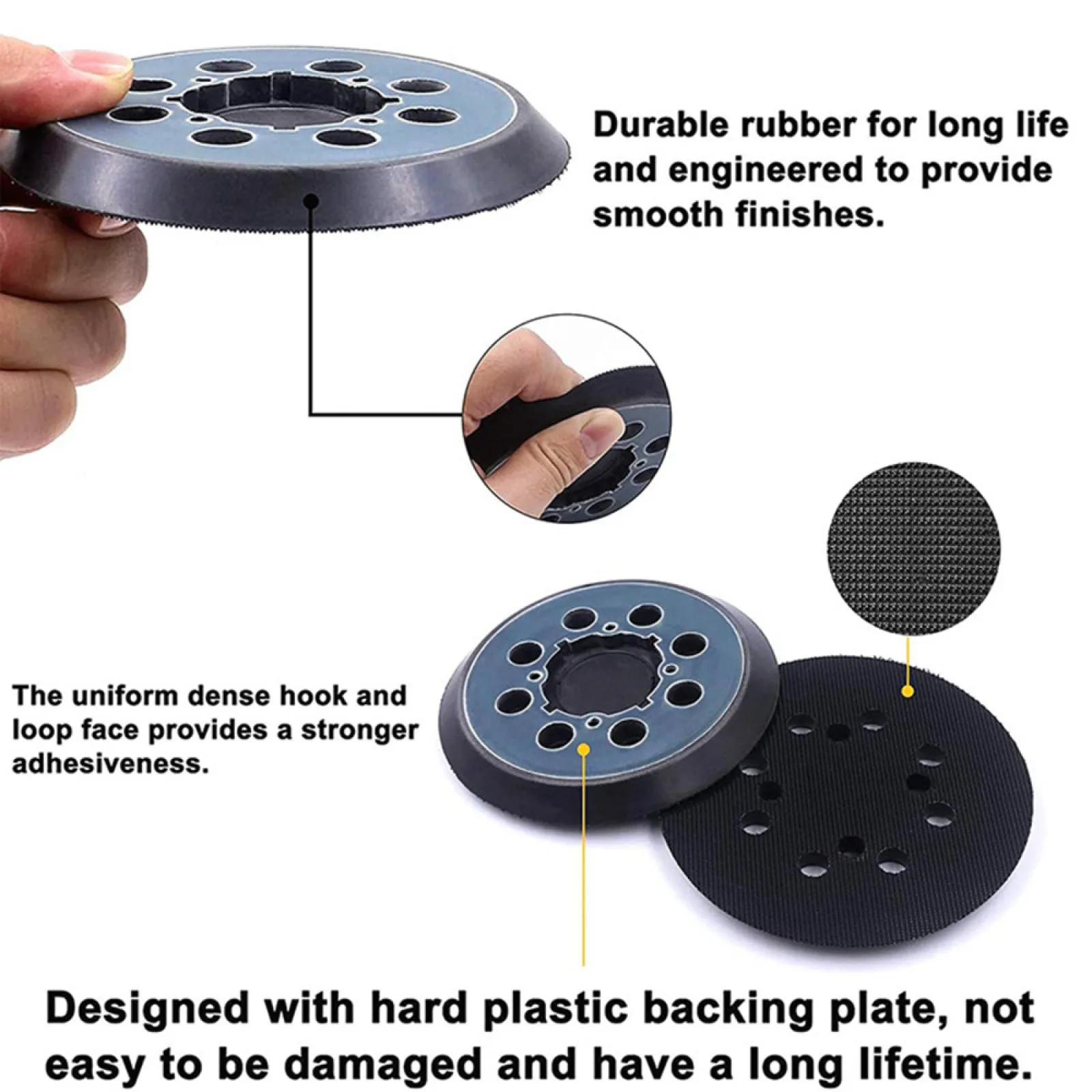 Imagem -06 - Backup Lixar Disco para Dewalt Lixadeira Orbital Gancho Loop Polimento Pad Backing Pads Ferramenta de Moagem Buracos Dwe64233 N329079