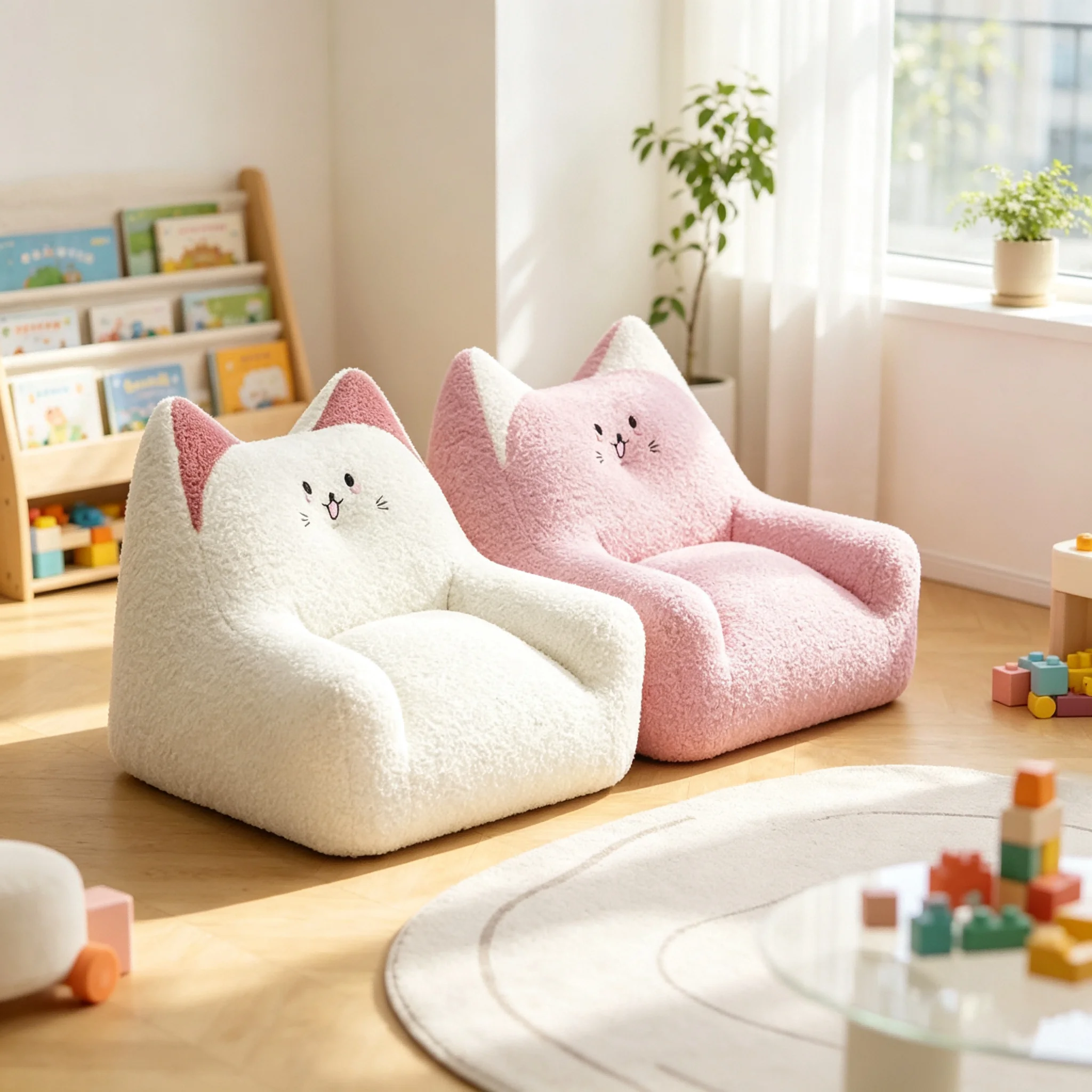 AOLIVIYA Cute Lazy Floor Couch Baby Kids Sofa Recliner Chair Comfortable Foam Training Seat