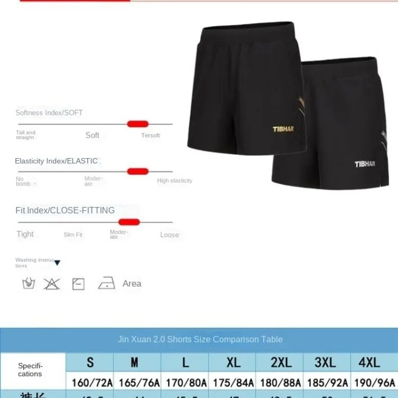 Pantaloncini da ping pong TIBHAR per uomo e donna, pantaloncini da allenamento sportivi professionali ad asciugatura rapida e assorbimento del sudore estivi