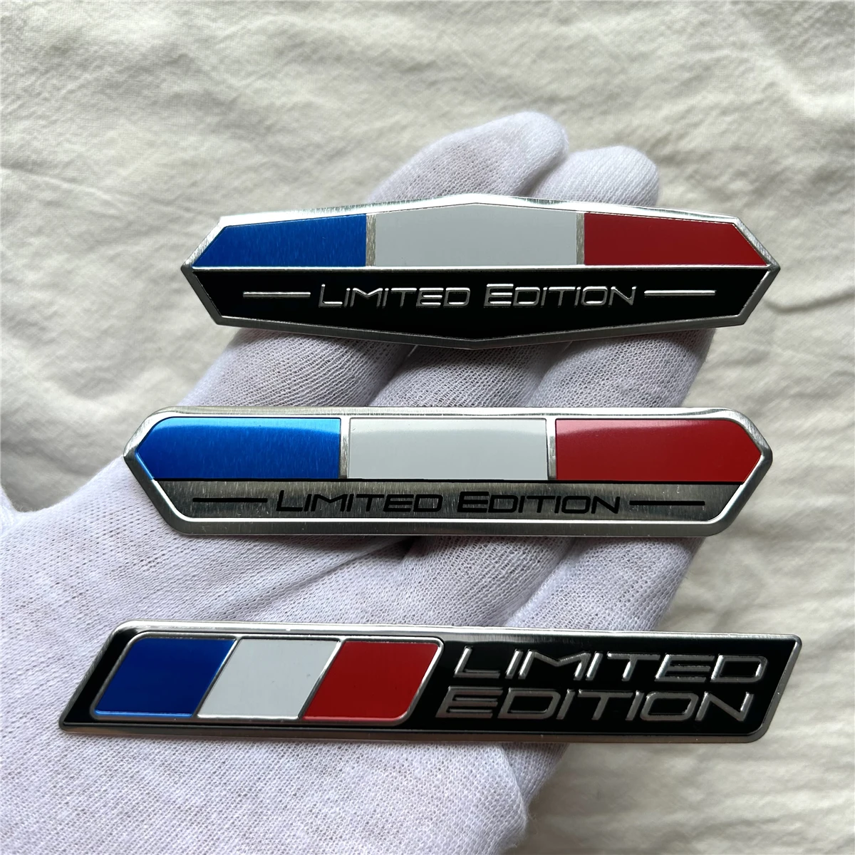 Edición limitada, bandera nacional de Francia, emblema adhesivo de aluminio, insignia para maletero trasero, pegatina para guardabarros, calcomanía para el cuerpo, emblema del coche