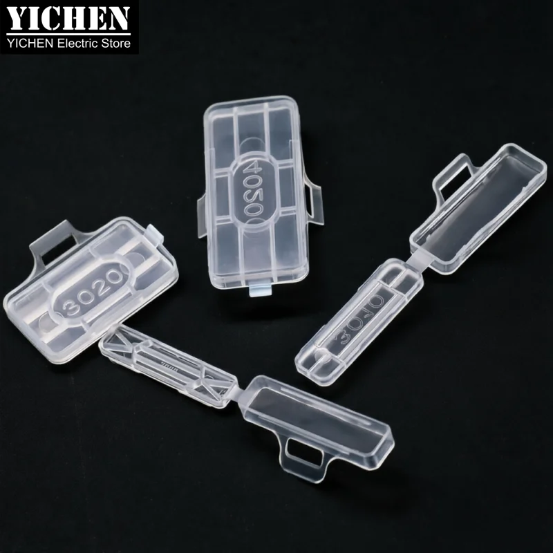 100pcs High Transparency Cable Marker Label Reusable Plastic Wire Identification Tag Case Box for Electrical Wires