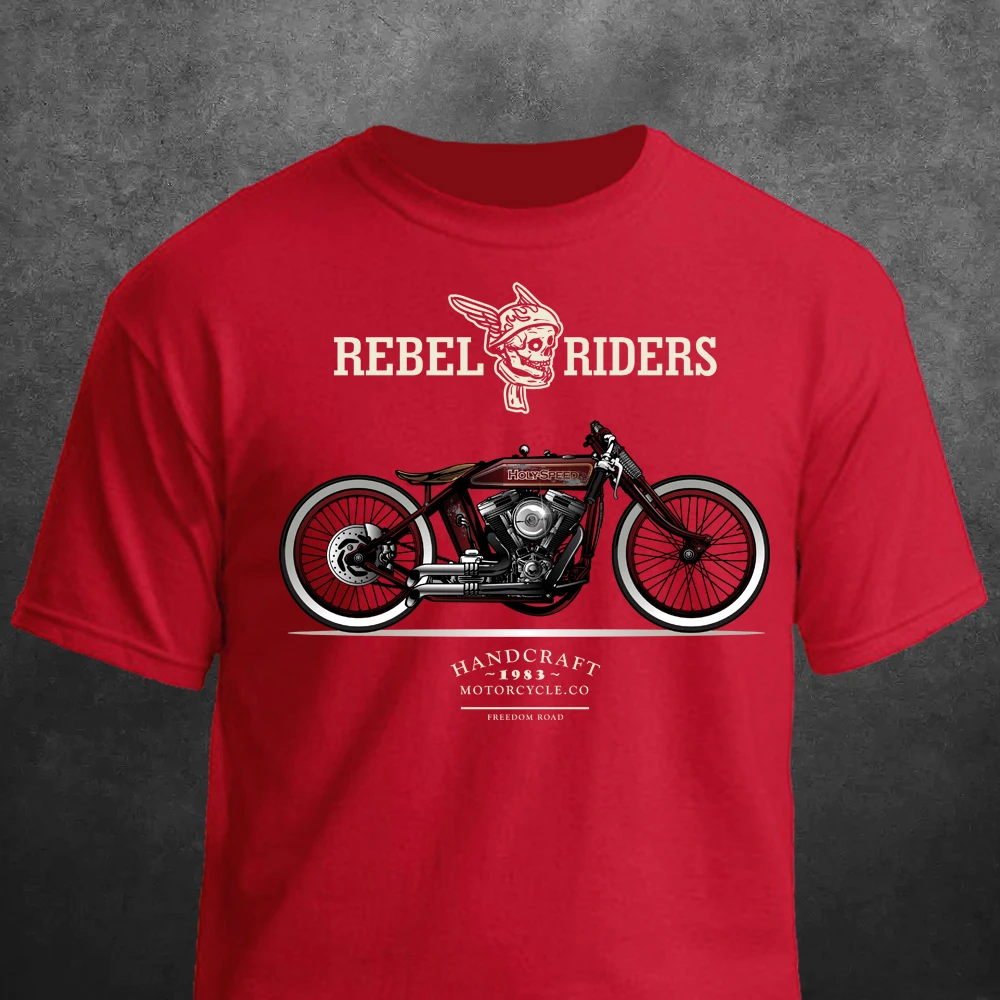 T Shirt Man Motorcycle Motorbike Art Vintage Rebel Riders Outlaw Racing Summer Casual Printing Short Comfortable O-neck