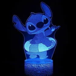Avengers Acrylic 3D Lamp Lilo&Stitch Illusion Night Light Stitch Polychrome Remote Control LED Table Lamp Kid Gift Anime Figure