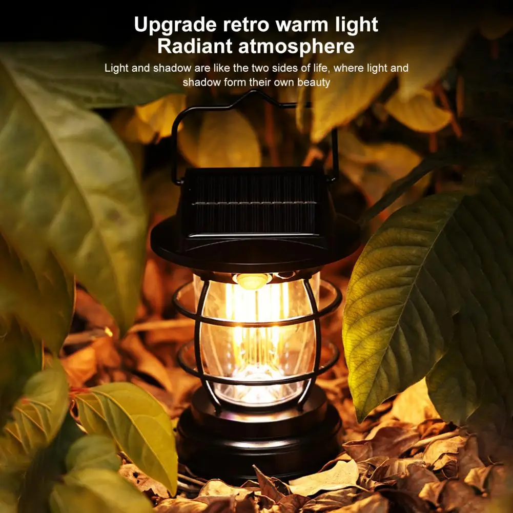 Solar Hanging Lantern Camping Light with Handle High Brightness LED Lamp IP65 Waterproof Motion Sensor Solar Tent Lamp LED Light