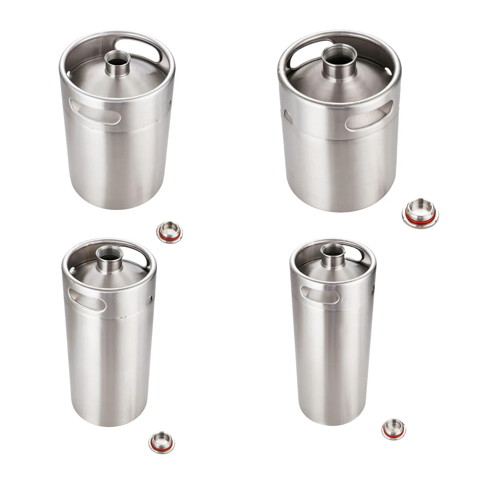 1pc 304 Stainless Steel Mini Keg Growler Canteen 2L/3.6L/4L/5L Craft Beer Dispenser Homebrew Wine Outdoor Picnic Camping Gifts