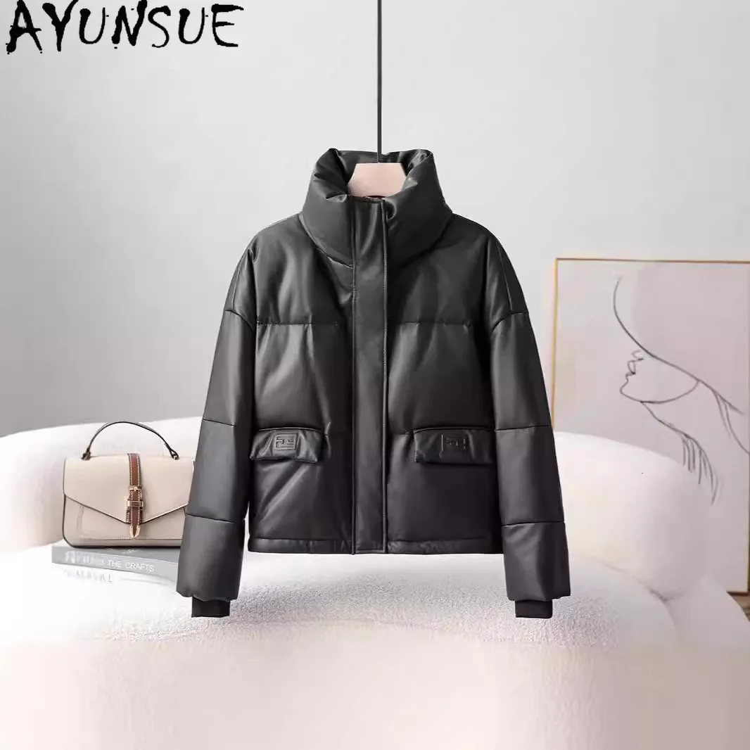 

AYUNSUE 100% Genuine Leather Down Jacket Winter Clothes for Women Short Sheepskin Fashion Womens Coats Loose Fit Casaco Feminino