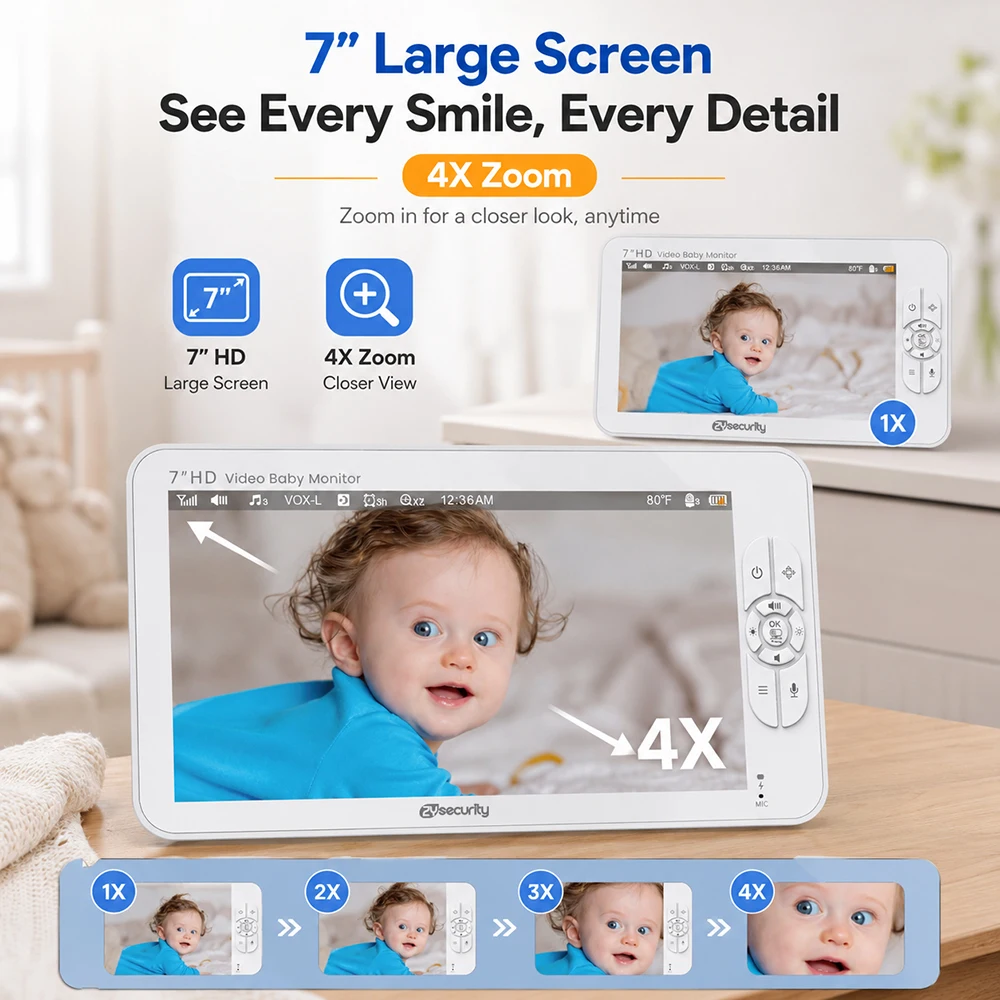 7 Inch HD Split Screen Baby Mo - đánh giá và giá Baby Monitor Split Screen