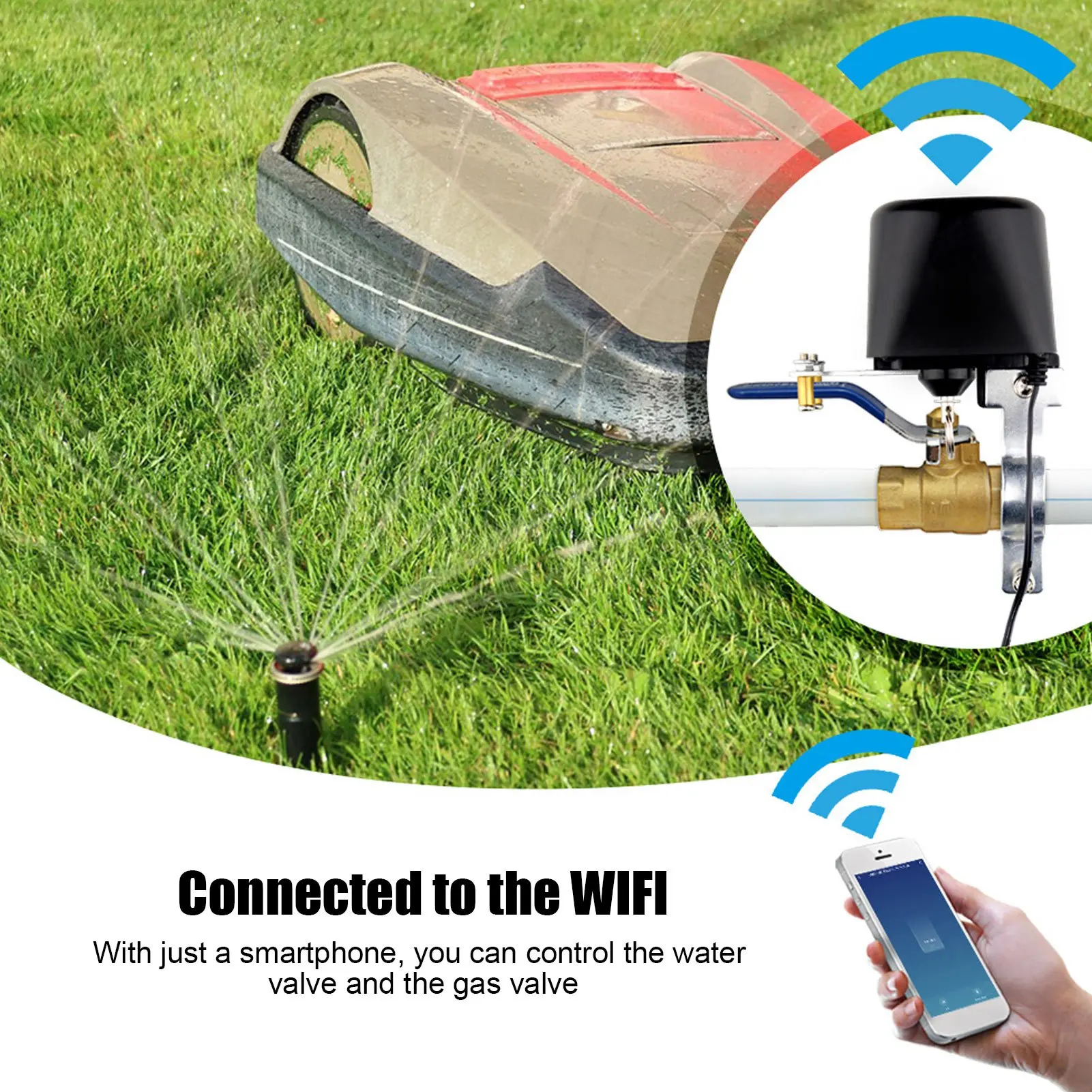 

Умный водяной клапан Умный дом Газовый клапан WIFI Дистанционное управление Умный водяной клапан Управление временем Газовый клапан для бытовых водопроводных труб