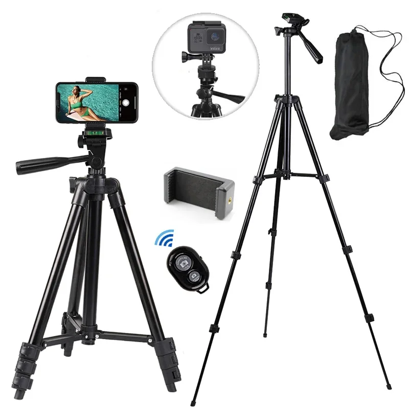 

Universal Photography Phone Tripod Stand 40inch for Gopro iPhone Samsung Huawei NA-3120 Aluminum Travel Phone Tripod Accessories