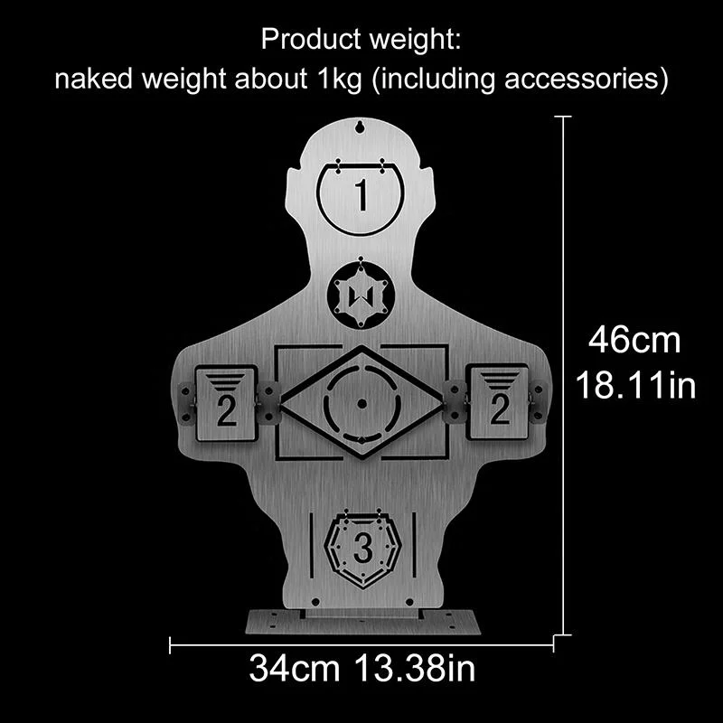 Treni per esercizi bersagli da allenamento per tiro al bersaglio a metà corpo in acciaio inossidabile Bersagli portatili in acciaio metallico