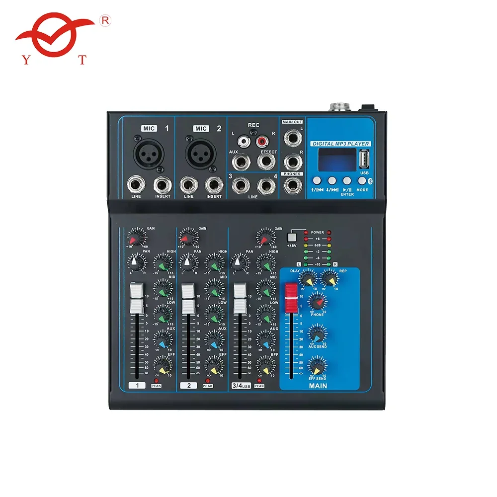 5 channel digital audio mini mixer sound mixer digital professional