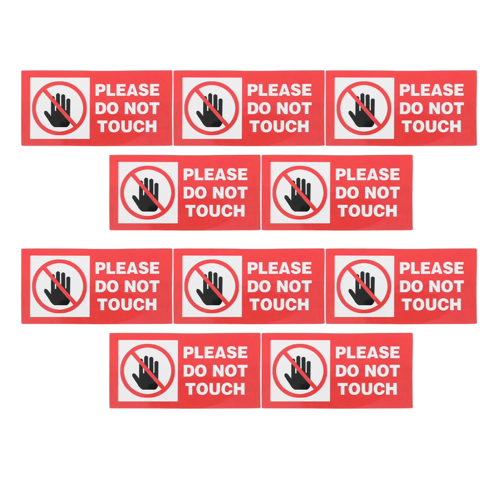 

10pcs Do Not Touch Warning Signs Self Adhesive Vinyl Caution Stickers Safety Labels For Factory School Hospital Home