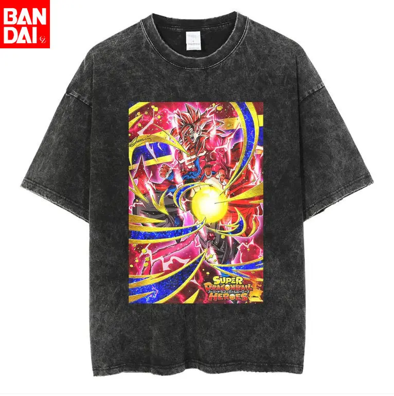 

Футболка Dragon Ball Z Vegeta Super Saiyan Self Sacrifice Vintage Washed T 2026 Summer Oversized Streetwear Graphic Tee для мужчин и женщин