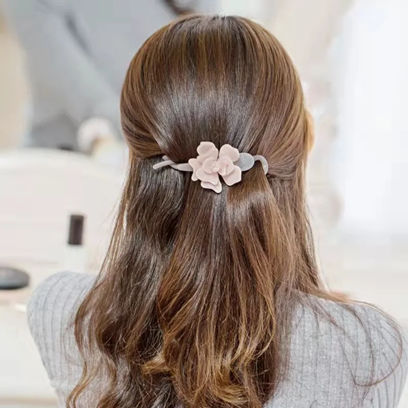 Elegant Girl Hair Clips 3D Flower Hairpins Top FolderTiara Hair Accessories For Women Acetate Headdress Barrette Twist Clamp