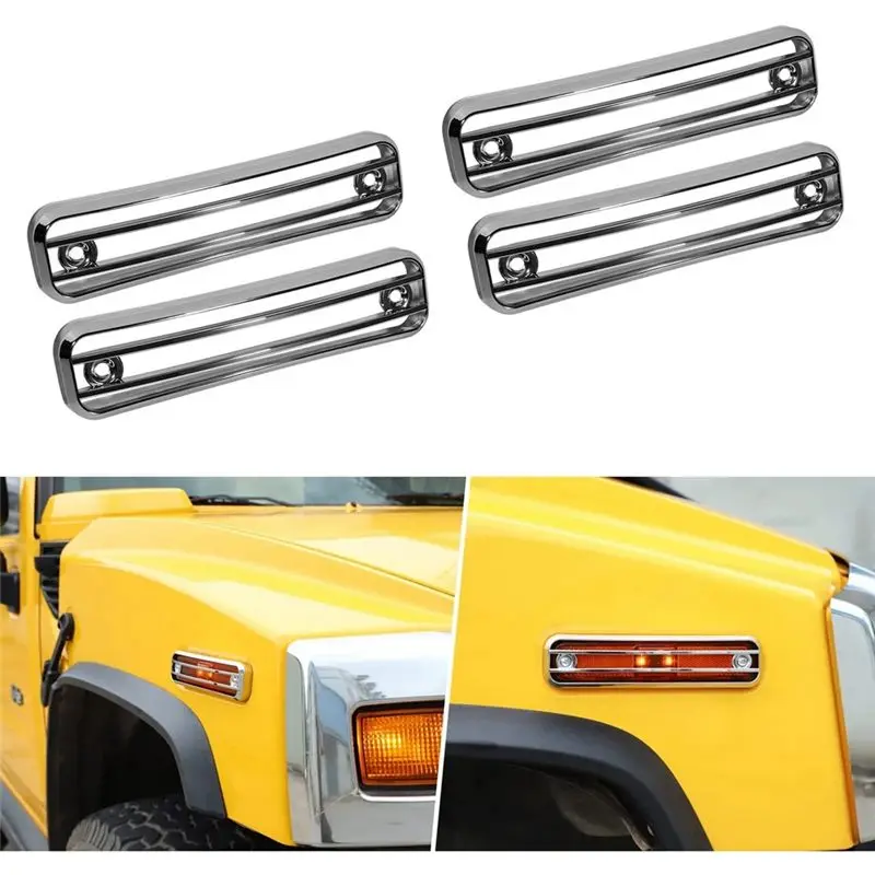 【AC77 Top !! 】Side Marker Guard Trim Side Light Protector Cover Replacement Spare Parts For Hummer H2 2003-2009 Accessories - 4