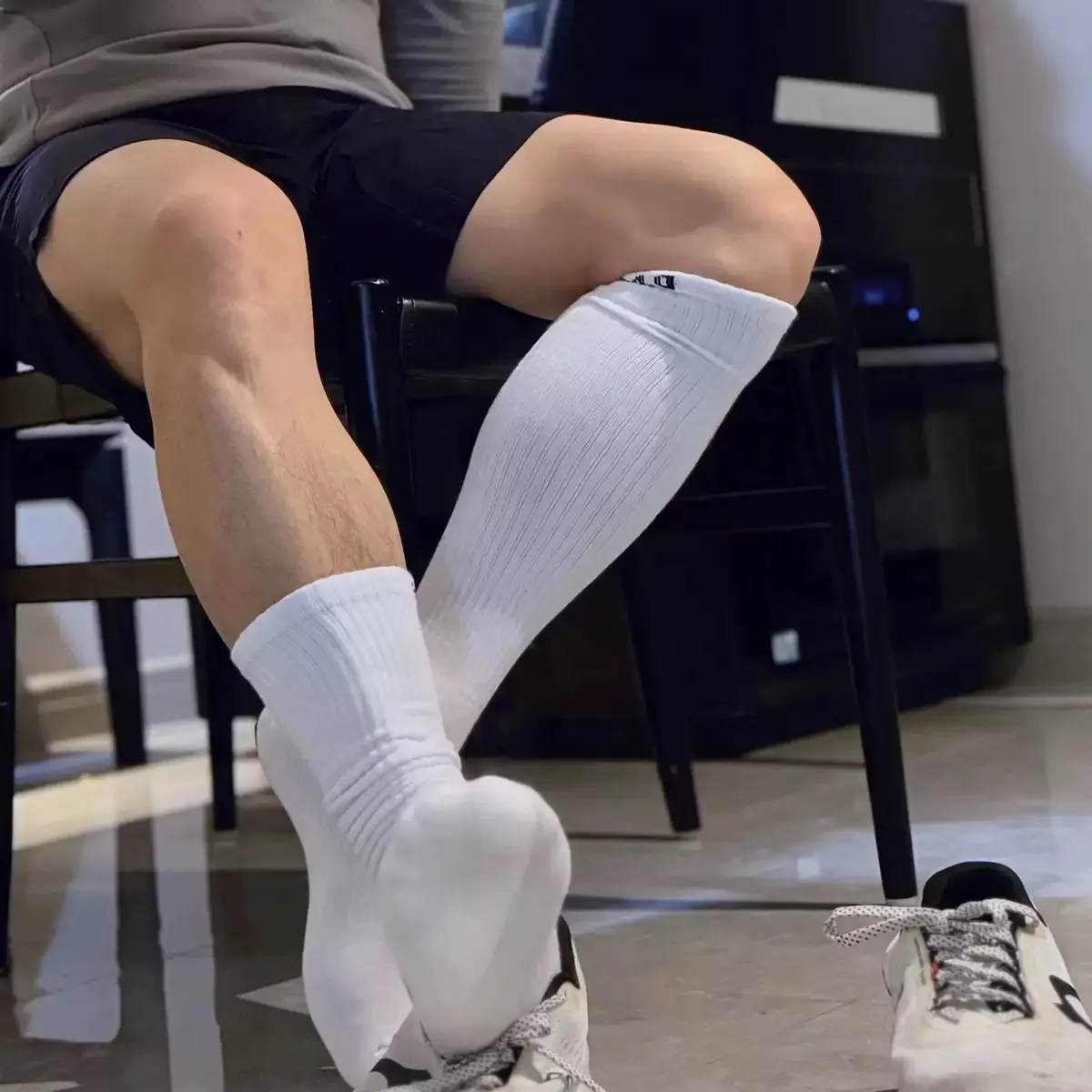 

Fashion White Unique Design words Socks Men Cotton Sports Tube Football Socks Comfortable