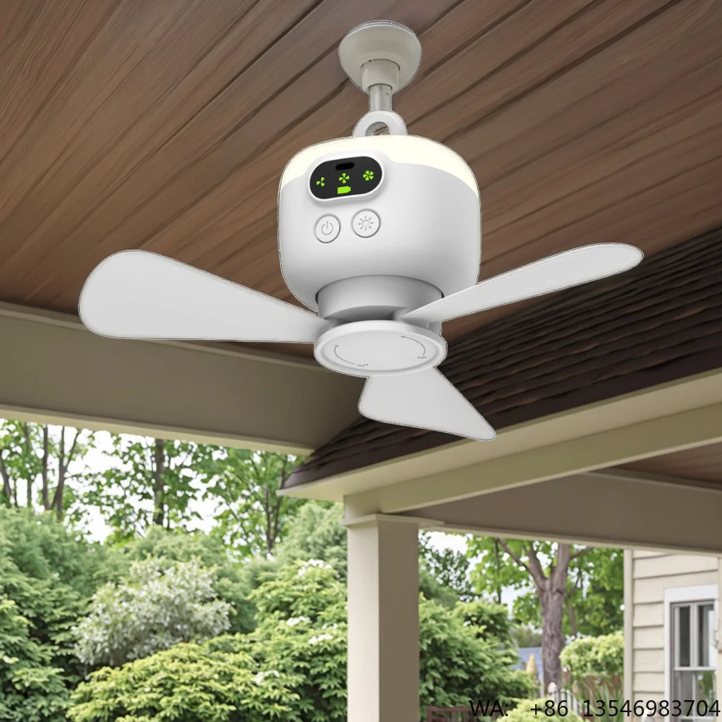 Factory Direct Powerful 8000Mah Air Cooling Electric Ceiling Fan Portable Outdoor Mini Rechargeable Fan for Tent Use