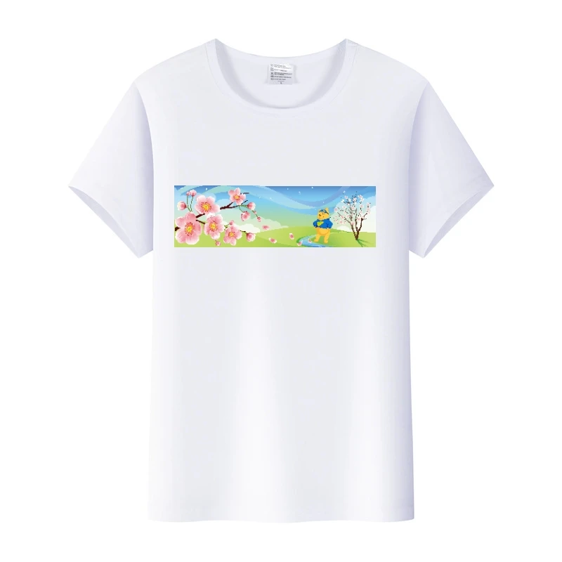 Disney Cartoon Ladies Tees Edward Pooh Tigger T-shirts Gothic White Tops Short Sleeve Shirts Woman Plus Size Aesthetic Clothing