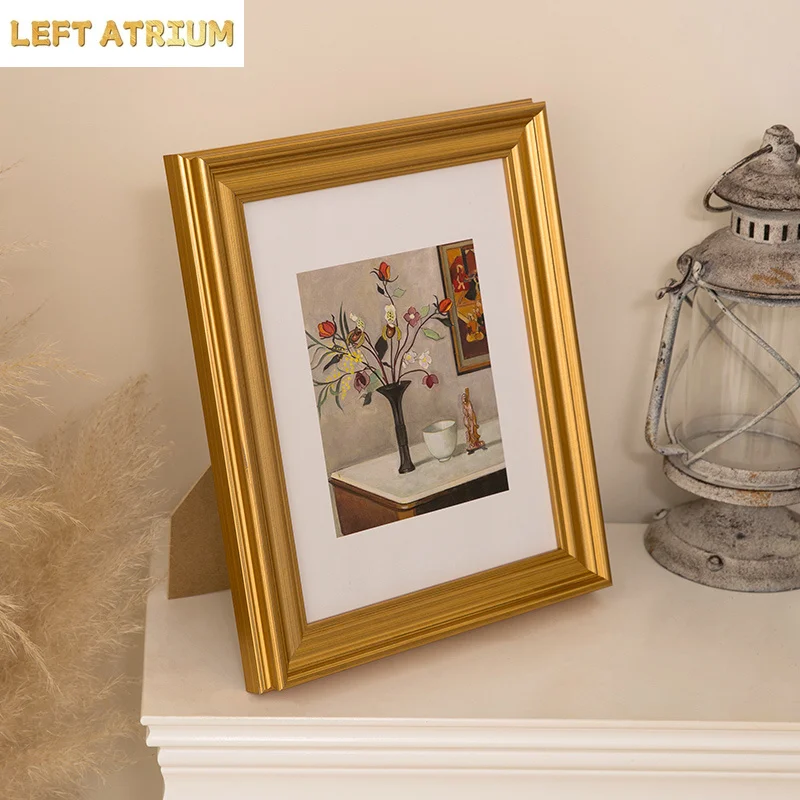 Light Luxury Golden Photo Frame Display Platform Square 5-inch 6-inch 7-inch 8-inch 10-inch Photo Frame Desktop Home Decoration