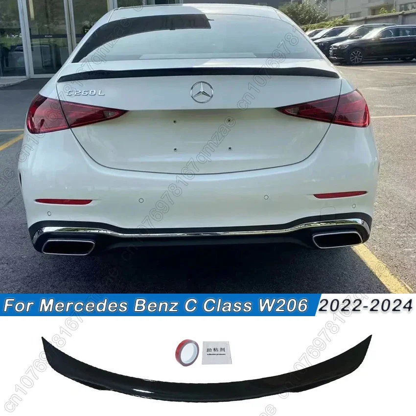 

Для Mercedes Benz C Class W206 AMG 2022-204 Автомобильный задний спойлер Крыло Хвостовая тюнинг Верхний багажник Спойлер Крыло Глянцевый черный тюнинг