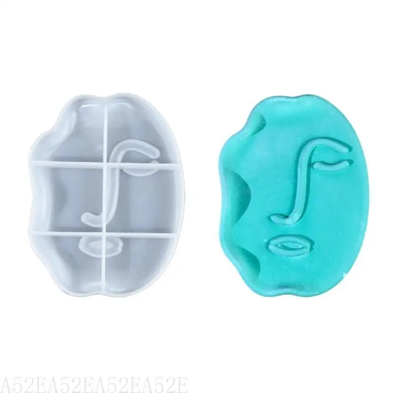 

652F Flexible Distorted Human Face Mold Artistic Twisted Face Silicone Trya Mold for Home Decorations and Gift Making