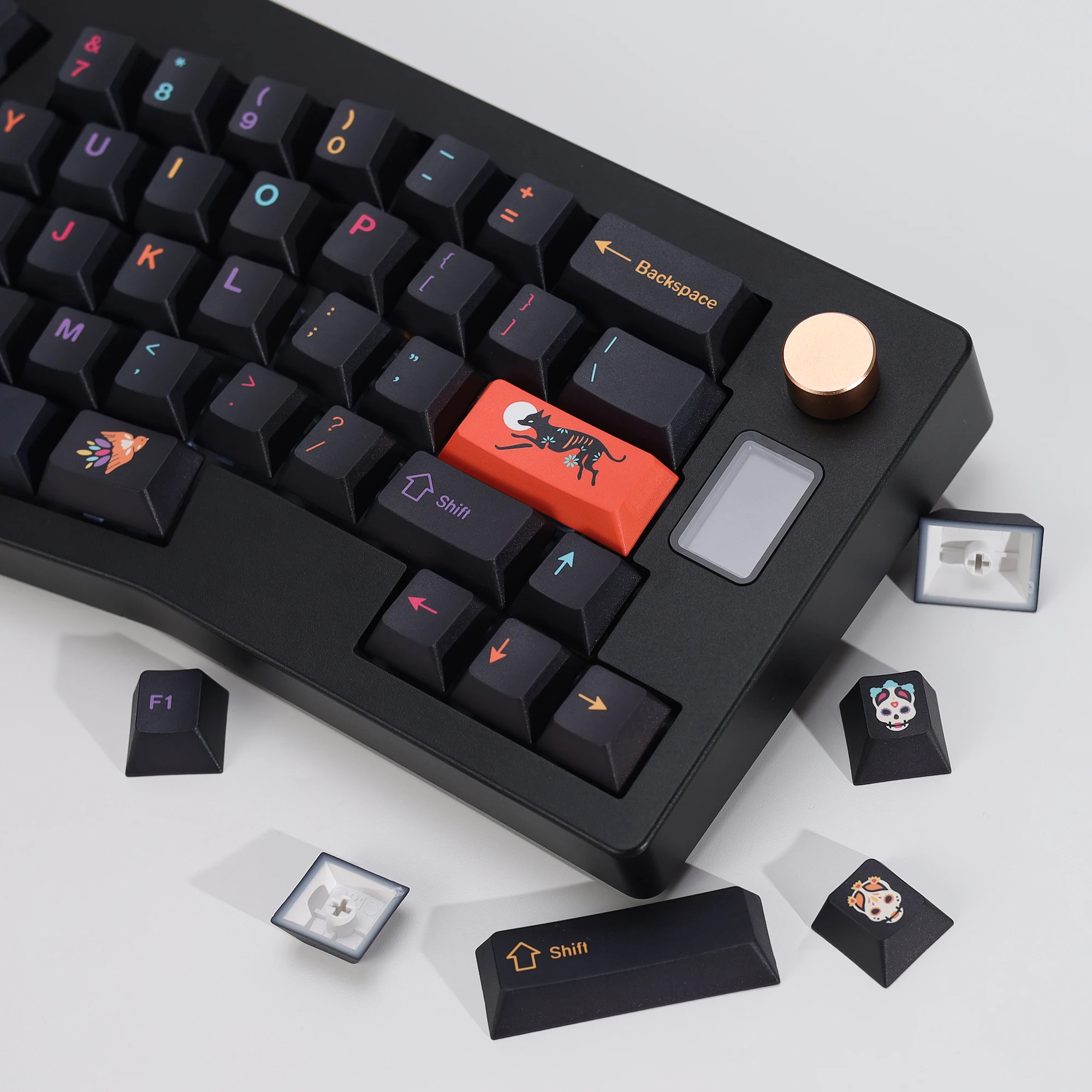 KBDiy Clone GMK Keycaps Retro GMK Mictlan Cherry Profile PBT ISO Keycap für magnetische Schalter 60 Gaming Mechanical Keyboard KIT – Detail 20