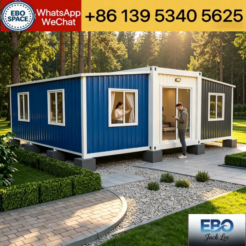 High Strength Steel Structure Prefabricated Flat Pack House Waterproof Portable Container Cabin For Construction Site