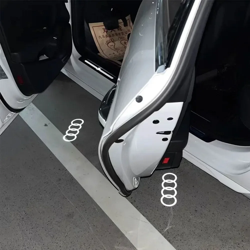 2pcs Car Door Welcome Light Car Logo Projector Lights Auto Accessories  For Audi A3 A4 A5 A6 A7 Q2 Q3 Q5 Q8 TT Sline Quattro