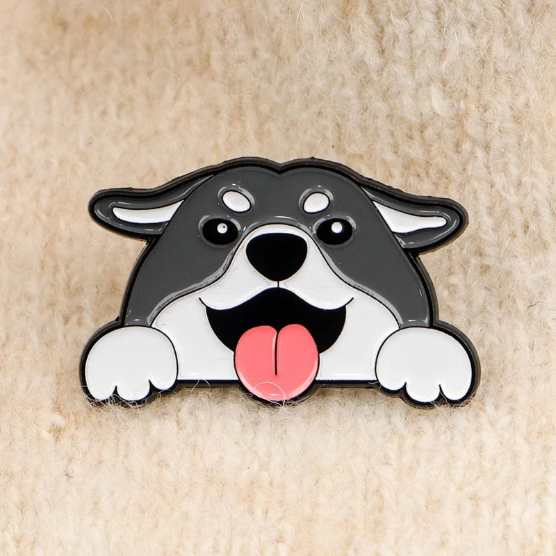 الكرتون لطيف كلب سلسلة الحيوان بروش شارة الملابس عودة التعبئة والتغليف اكسسوارات DIY بها بنفسك قبعة وشاح اكسسوارات هدايا العيد