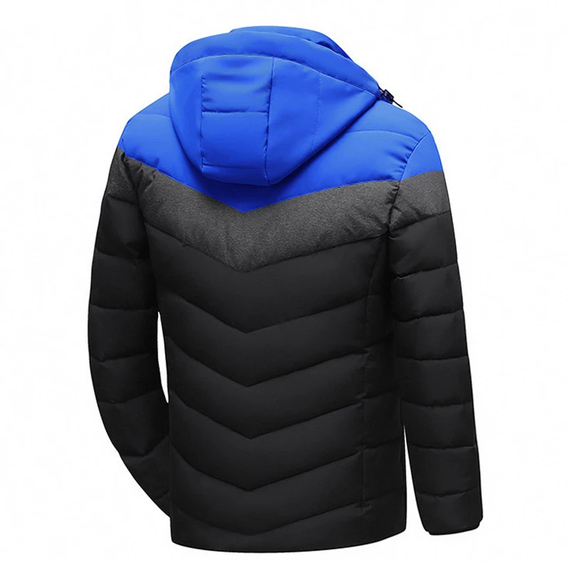 Parka à capuche en coton épais pour hommes, coupe-vent chaud, vestes rembourrées imperméables, vêtements de combinaison, mode masculine, hiver