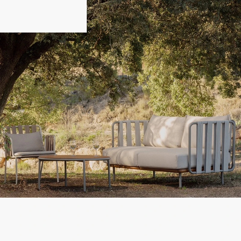 Nordic Outdoor Sofa Courtyard Villa Garden Hotel Terrace Resort Model Room Sofa Coffee Table Combination Furniture
