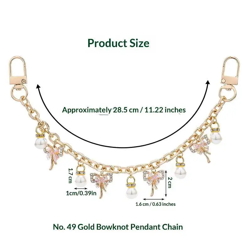 【IIOO】Cherry Blossom Pearl Bag Pendant Chain Enamel Phone Charm Bag Chain Bag Extension Strap Crossbody Bag Accessories