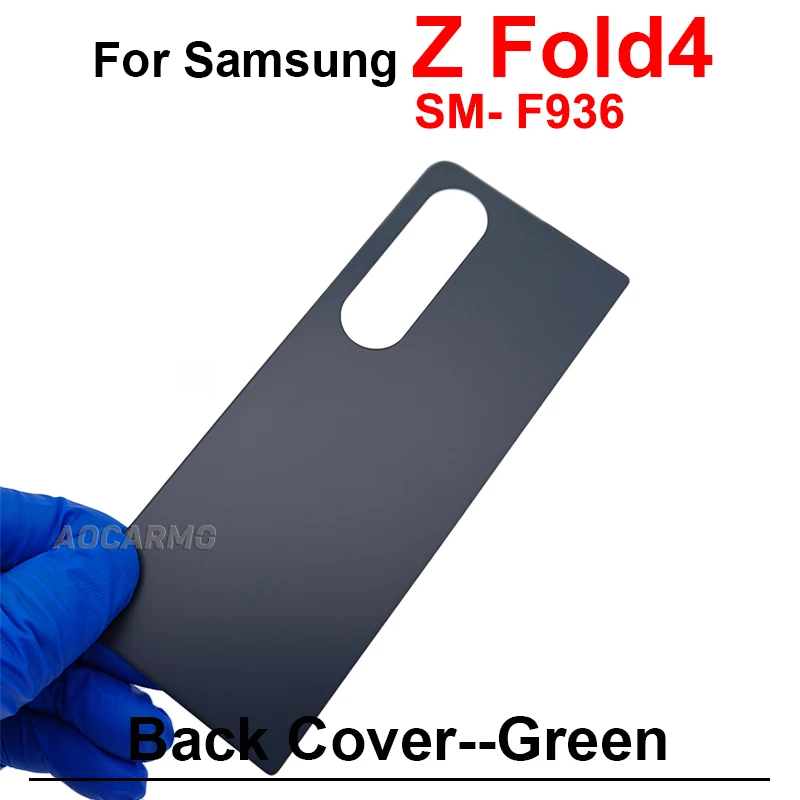 Black Gold Back Cover With Rear Camera Lens Frame Replacement Parts For Samsung Galaxy Z Fold4 SM-F936
